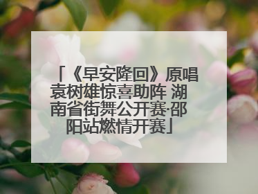 《早安隆回》原唱袁树雄惊喜助阵 湖南省街舞公开赛·邵阳站燃情开赛