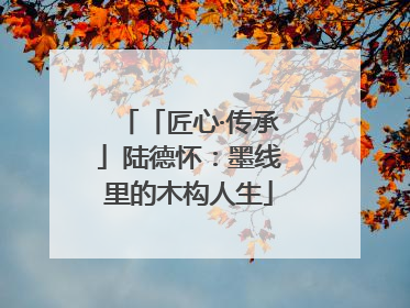 「匠心·传承」陆德怀：墨线里的木构人生