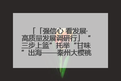 「强信心 看发展·高质量发展调研行」“三步上篮”托举“甘味”出海——秦州大樱桃高质量发展动作分解