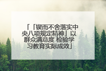 「锲而不舍落实中央八项规定精神」以群众满意度 检验学习教育实际成效