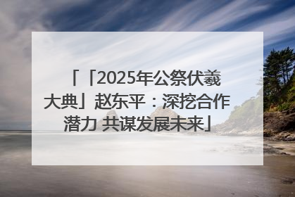 「2025年公祭伏羲大典」赵东平：深挖合作潜力 共谋发展未来
