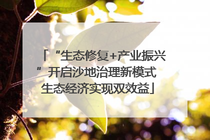 “生态修复+产业振兴”开启沙地治理新模式 生态经济实现双效益