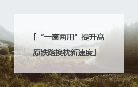 “一窗两用”提升高原铁路换枕新速度