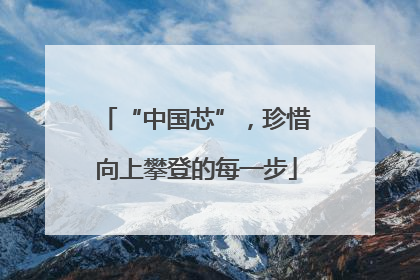 “中国芯”，珍惜向上攀登的每一步