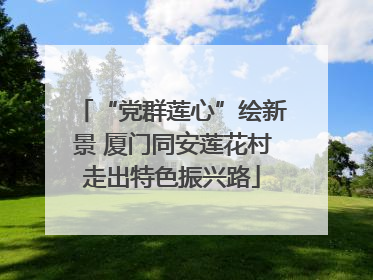 “党群莲心”绘新景 厦门同安莲花村走出特色振兴路
