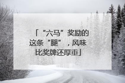 “六马”奖励的这条“腿”，风味比奖牌还厚重