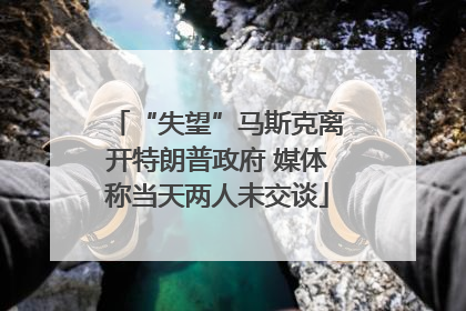 “失望”马斯克离开特朗普政府 媒体称当天两人未交谈