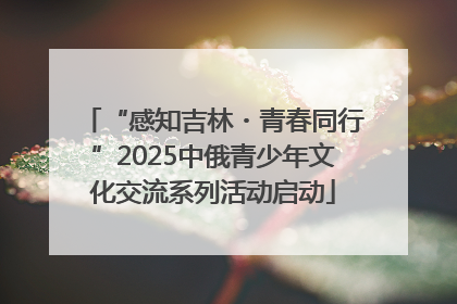 “感知吉林・青春同行”2025中俄青少年文化交流系列活动启动