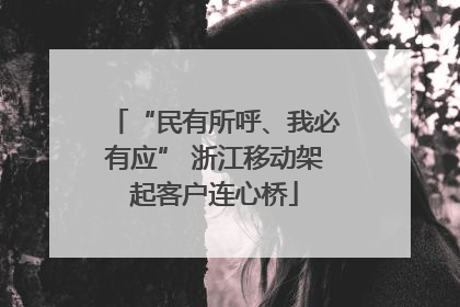 “民有所呼、我必有应” 浙江移动架起客户连心桥