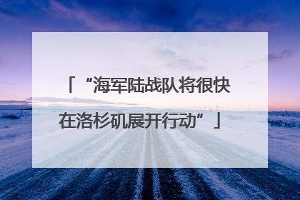 “海军陆战队将很快在洛杉矶展开行动”