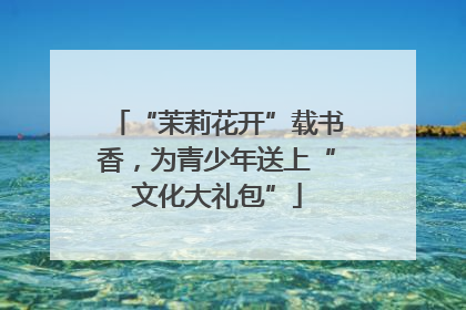“茉莉花开”载书香，为青少年送上“文化大礼包”