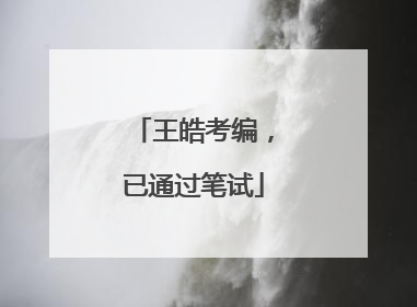 王皓考编，已通过笔试
