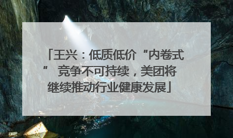 王兴：低质低价“内卷式” 竞争不可持续，美团将继续推动行业健康发展