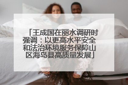 王成国在丽水调研时强调：以更高水平安全和法治环境服务保障山区海岛县高质量发展