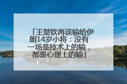 王楚钦再谈输给伊朗14岁小将：没有一场是技术上的输，都是心理上的输