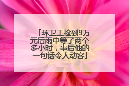 环卫工捡到9万元后雨中等了两个多小时，事后他的一句话令人动容