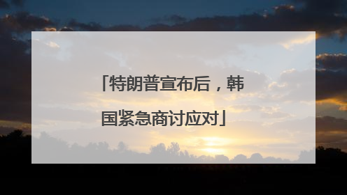 特朗普宣布后，韩国紧急商讨应对