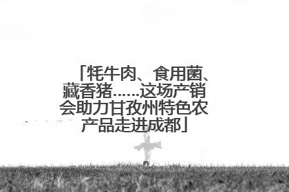 牦牛肉、食用菌、藏香猪……这场产销会助力甘孜州特色农产品走进成都