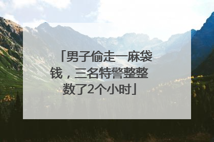 男子偷走一麻袋钱，三名特警整整数了2个小时