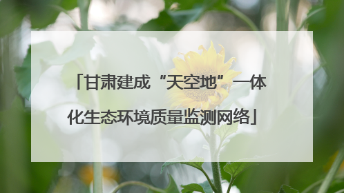 甘肃建成“天空地”一体化生态环境质量监测网络
