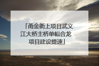 甬金衢上项目武义江大桥主桥单幅合龙 项目建设提速