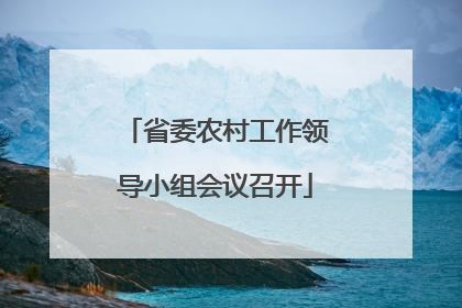 省委农村工作领导小组会议召开