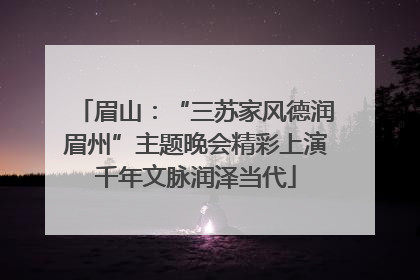 眉山：“三苏家风德润眉州”主题晚会精彩上演千年文脉润泽当代