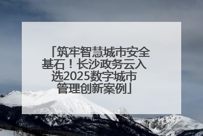 筑牢智慧城市安全基石！长沙政务云入选2025数字城市管理创新案例