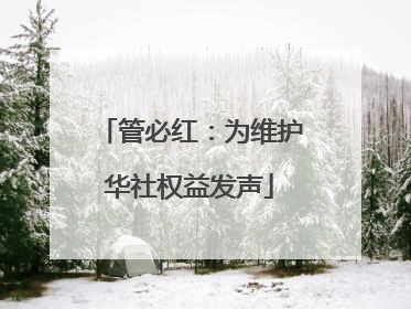 管必红：为维护华社权益发声