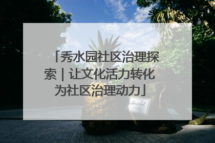 秀水园社区治理探索｜让文化活力转化为社区治理动力