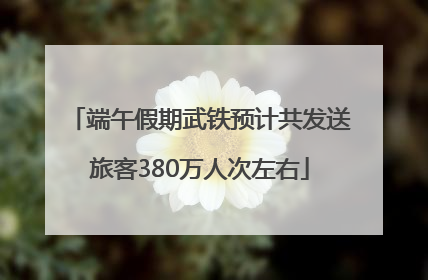 端午假期武铁预计共发送旅客380万人次左右