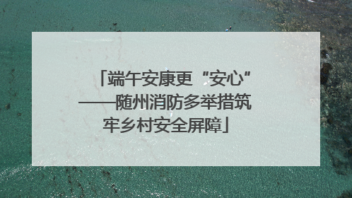 端午安康更“安心”——随州消防多举措筑牢乡村安全屏障