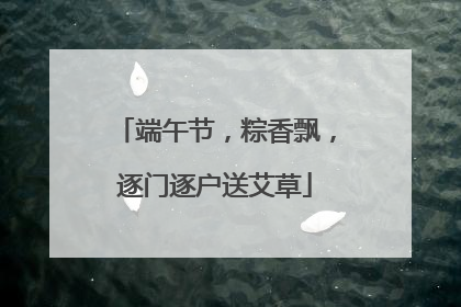 端午节，粽香飘，逐门逐户送艾草