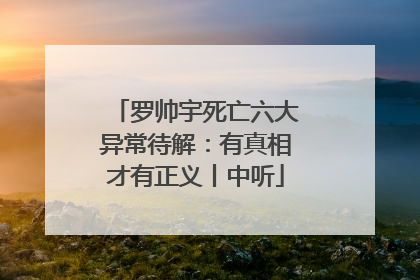 罗帅宇死亡六大异常待解：有真相才有正义丨中听
