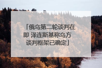 俄乌第二轮谈判在即 泽连斯基称乌方谈判框架已确定