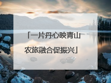 一片丹心映青山 农旅融合促振兴