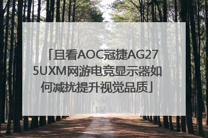 且看AOC冠捷AG275UXM网游电竞显示器如何减扰提升视觉品质