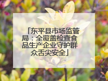 东平县市场监管局：全覆盖检查食品生产企业守护群众舌尖安全