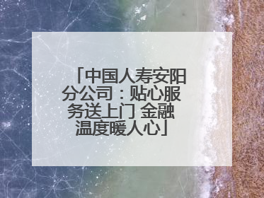中国人寿安阳分公司：贴心服务送上门 金融温度暖人心