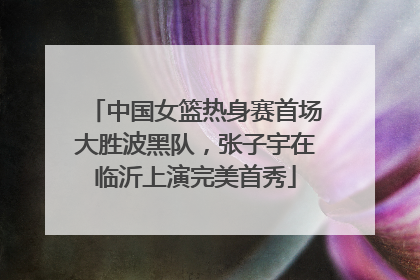 中国女篮热身赛首场大胜波黑队，张子宇在临沂上演完美首秀