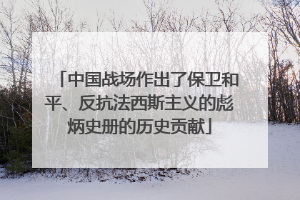 中国战场作出了保卫和平、反抗法西斯主义的彪炳史册的历史贡献