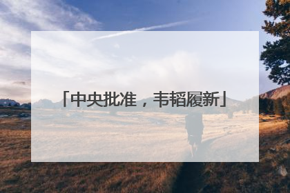 中央批准，韦韬履新