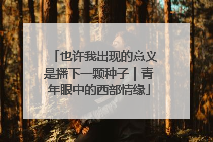 也许我出现的意义是播下一颗种子｜青年眼中的西部情缘