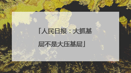 人民日报：大抓基层不是大压基层