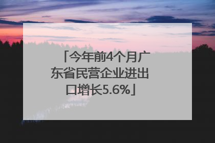 今年前4个月广东省民营企业进出口增长5.6%
