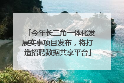 今年长三角一体化发展实事项目发布，将打造招聘数据共享平台
