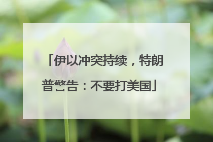 伊以冲突持续，特朗普警告：不要打美国