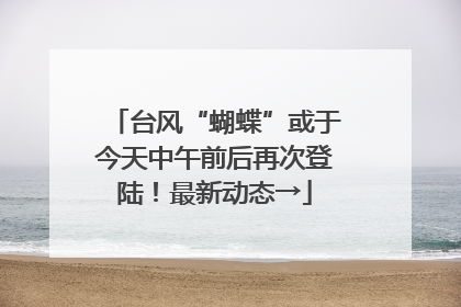 台风“蝴蝶”或于今天中午前后再次登陆！最新动态→