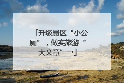 升级景区“小公厕”，做实旅游“大文章”→