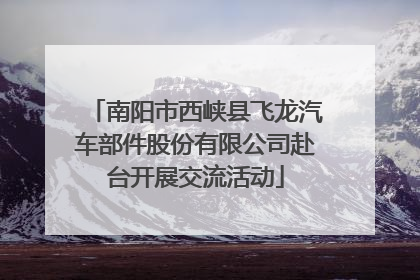 南阳市西峡县飞龙汽车部件股份有限公司赴台开展交流活动